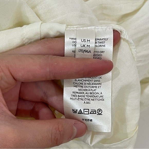 FREE PEOPLE Easy to Love Smocked Trim Mini Dress in Ivory Size M - Picture 9 of 11